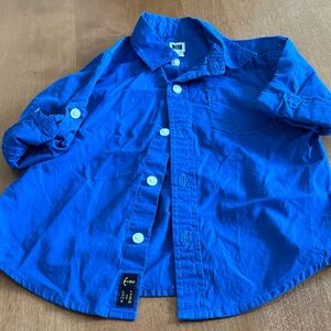 Janie and Jack Vibrant Blue Button Down Shirt, 12-18 months